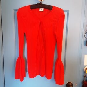 Cabi Deep Orange Sweater with Flared Sleeves